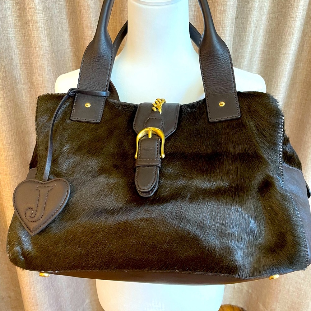 Juicy couture brown pony hair large satchel.